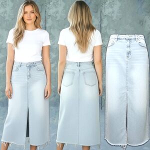 OAT NY Light Wash Denim Pencil Skirt EUC $98 Retail